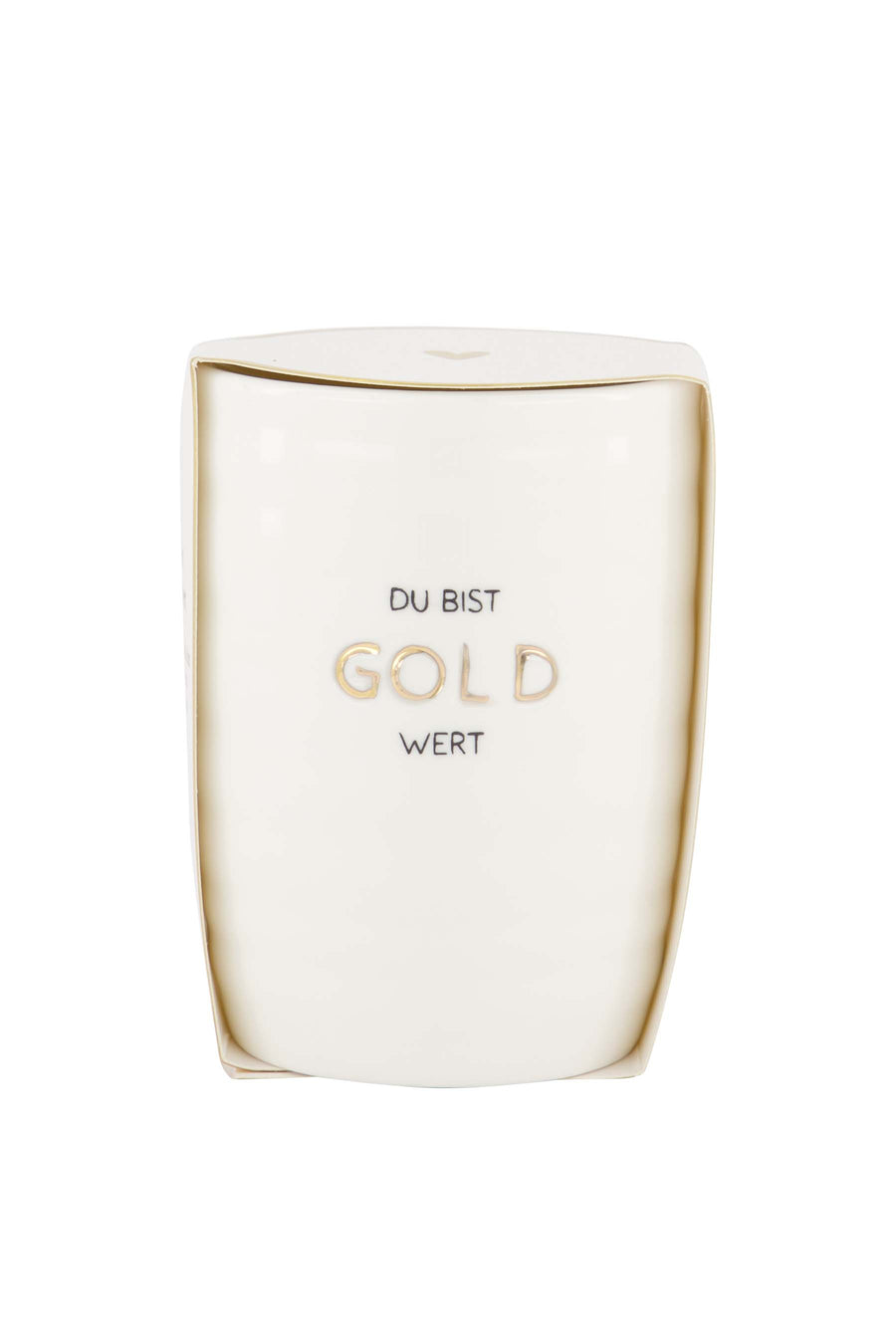 koffiemok du bist gold wert | white / gold