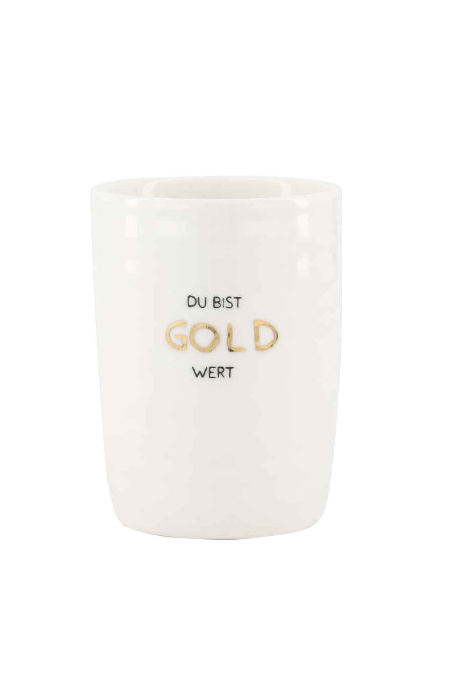 koffiemok du bist gold wert | white / gold