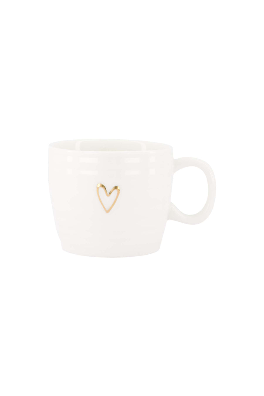 cappuccino mok lijn hartje | white / gold