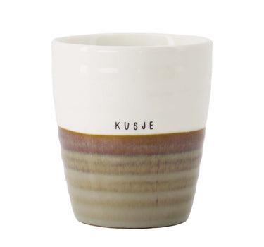 Kaffeetasse „Kusje“ | Aschblau / Weiß