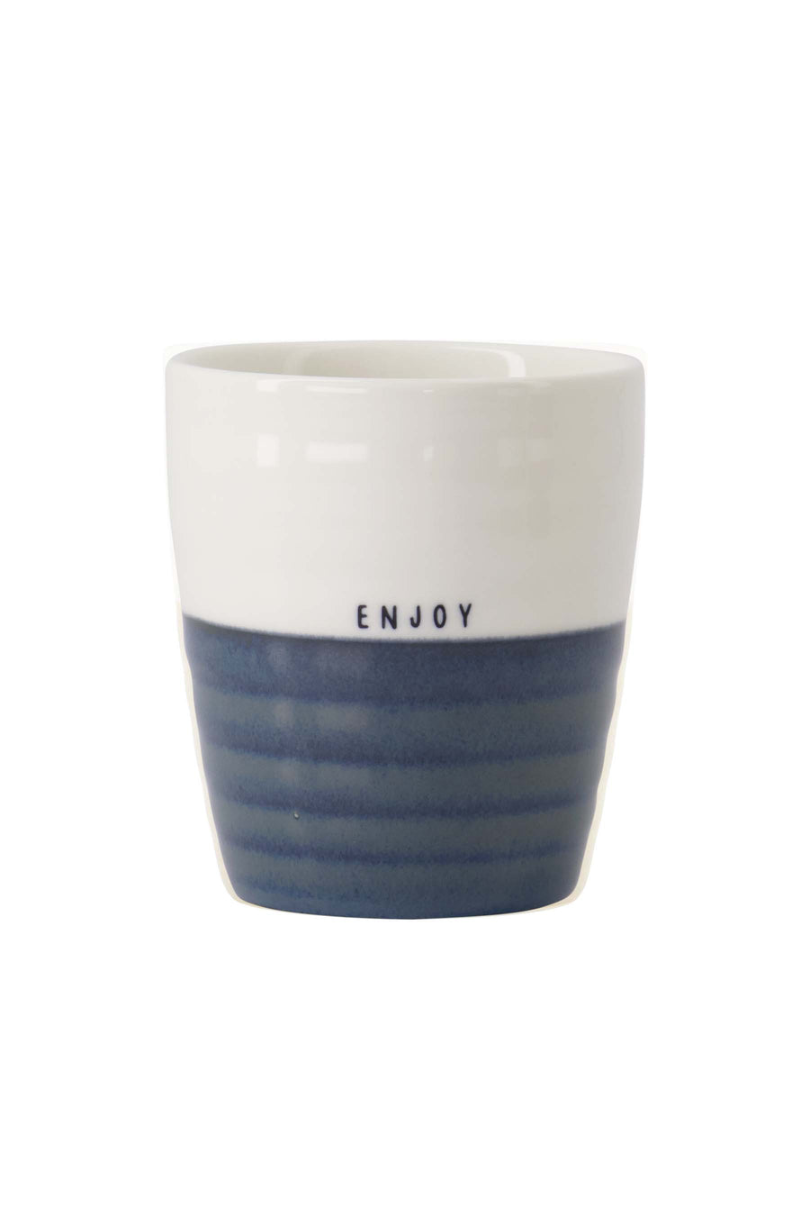 koffiemok enjoy donkerblauw/ wit | donkerblauw / wit