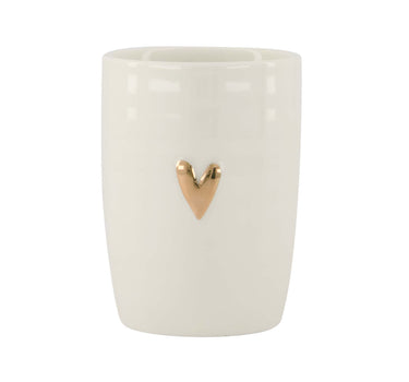 White/gold heart-shaped coffee mug | white / gold