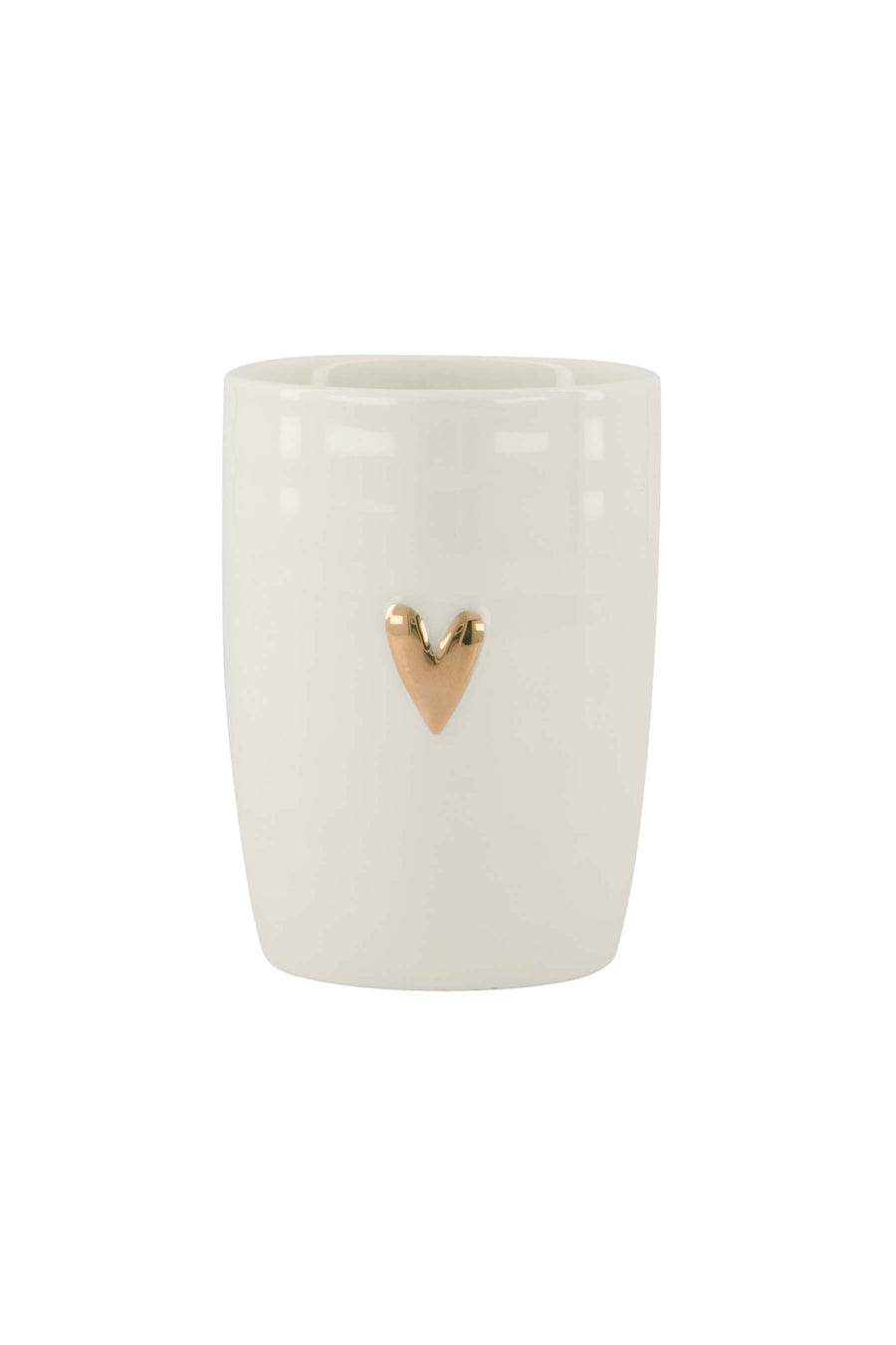 koffiemok hartje wit/goud | white / gold