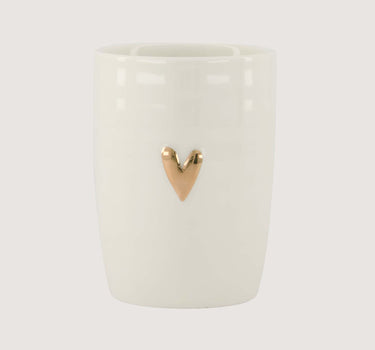 White/gold heart-shaped coffee mug | white / gold