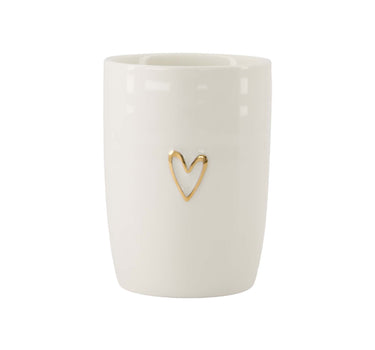 Open Heart Coffee Mug | white / gold