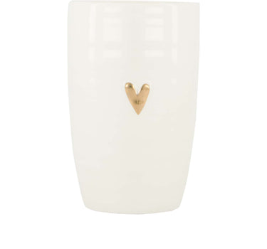 L-shaped mug with heart, white/gold | white / gold