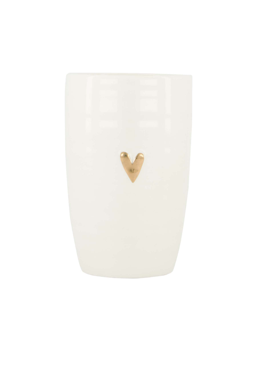 L-shaped mug with heart, white/gold | white / gold