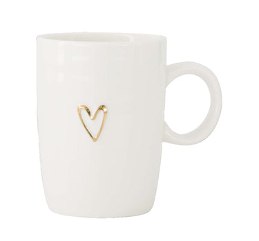 theemok lijn hartje | white / gold