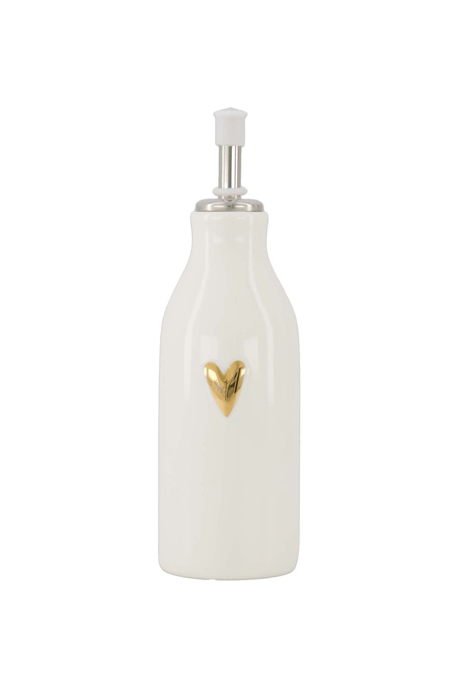 Öl-/Essigflasche aus Keramik in Herzform | sand