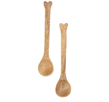 set van 2 lepeltjes hout hartje | naturel
