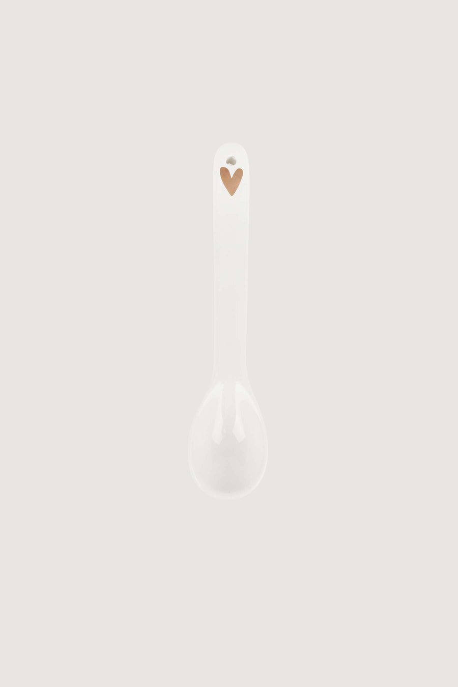 gold heart spoon | white