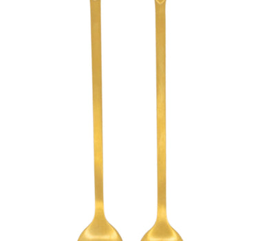 set van 2 lange lepels hartje | gold