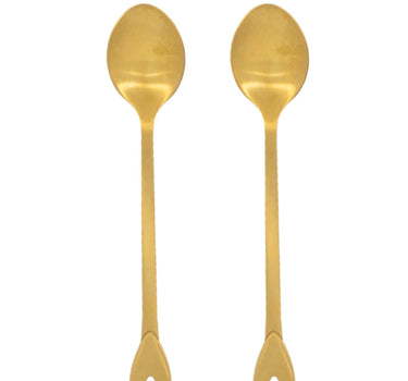 Set of 2 heart-shaped spoons | gold