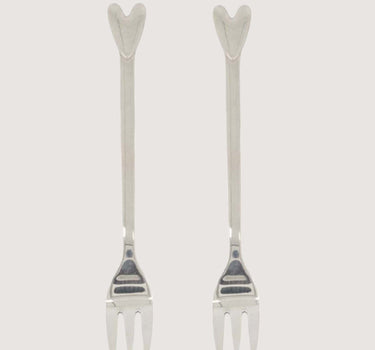 set van 2 vorkjes hartje | silver