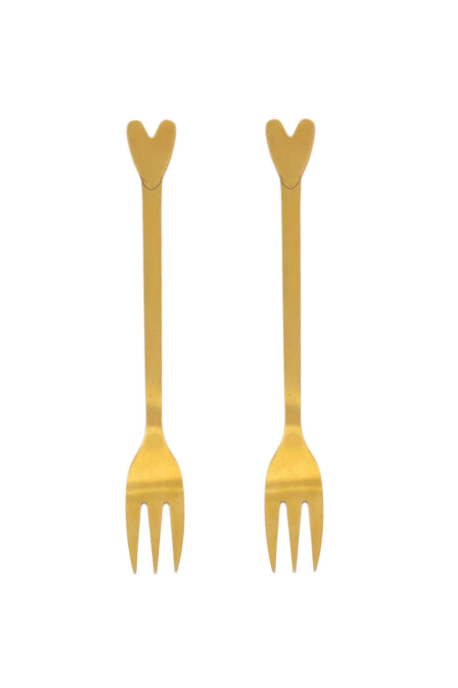 set van 2 vorkjes hartje | goud