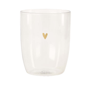 drinkglas hartje | brown / gold