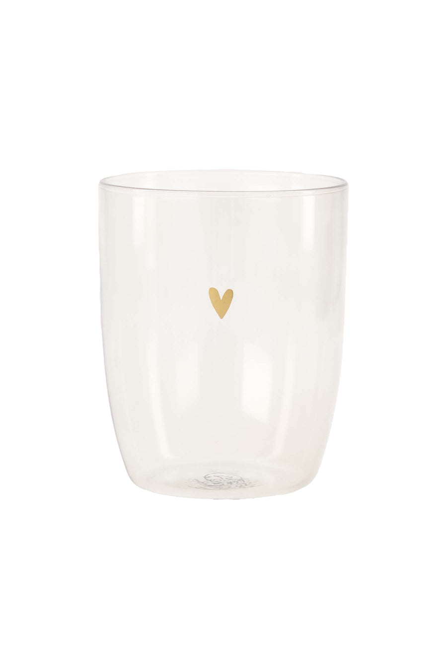 drinkglas hartje | brown / gold