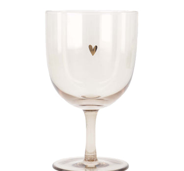 wijnglas hartje | brown / gold