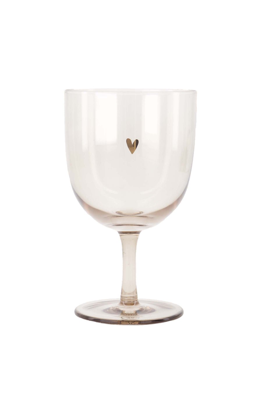 wijnglas hartje | brown / gold