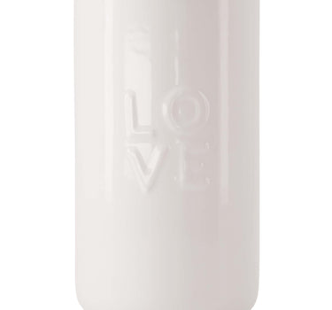 voorraadpot keramiek met deksel love | white