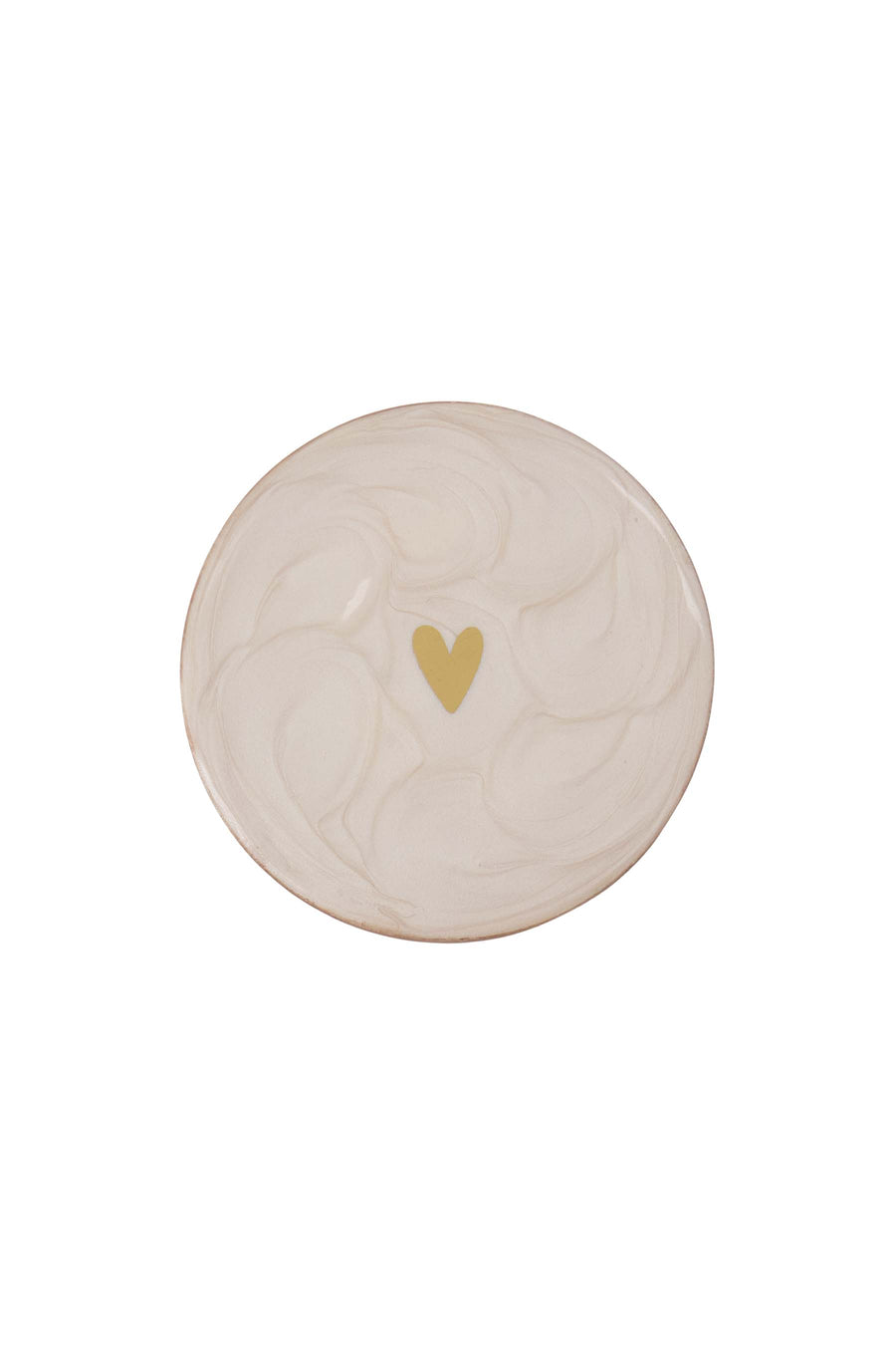 set of 4 coasters mother-of-pearl heart | white / gold