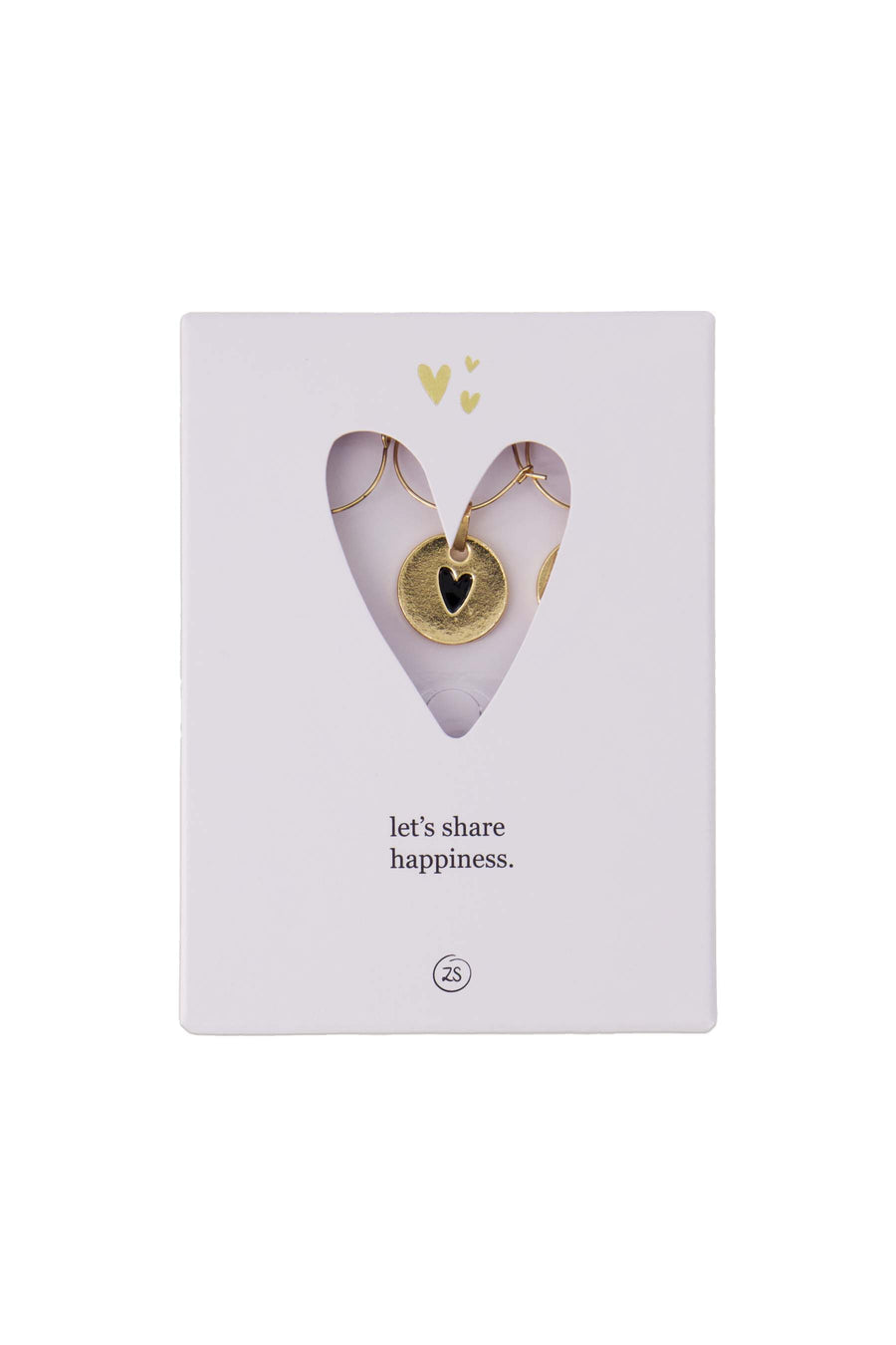 Set of 6 wine glass tags in a heart-shaped box | gold