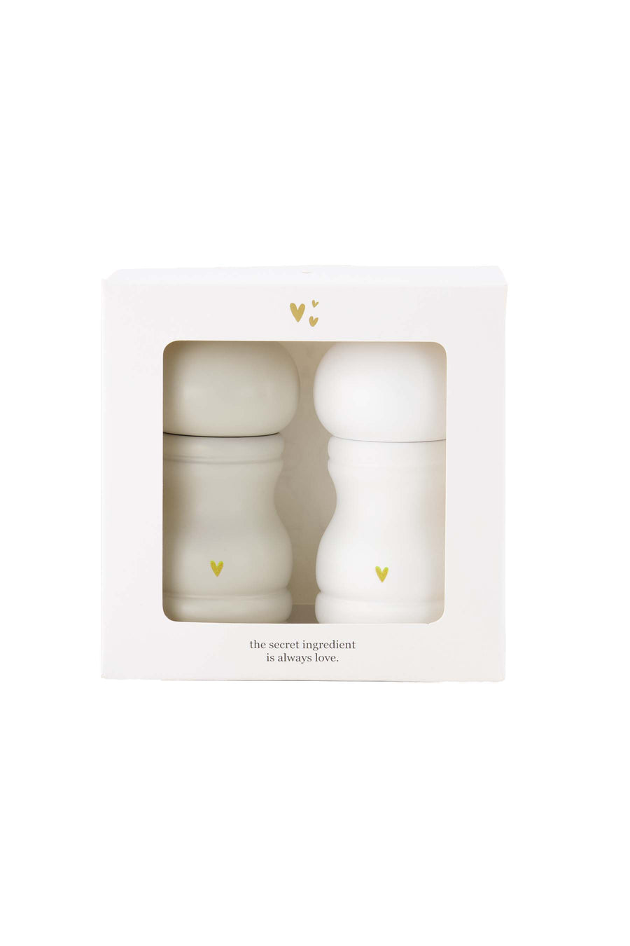 peper en zout stel hartje | white / gold
