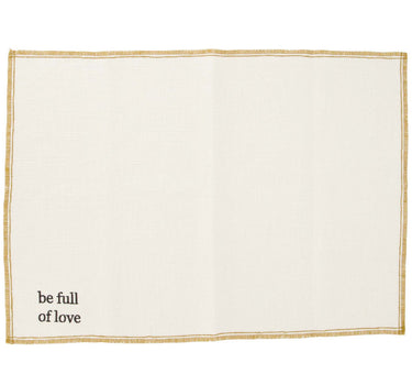 set van 2 placemats be full of love | white / ochre