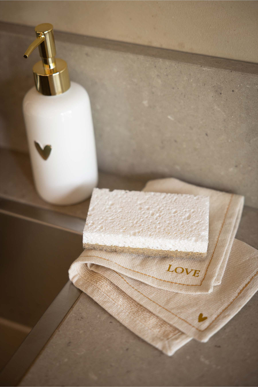 keukenset vlechtpatroon love | white / gold