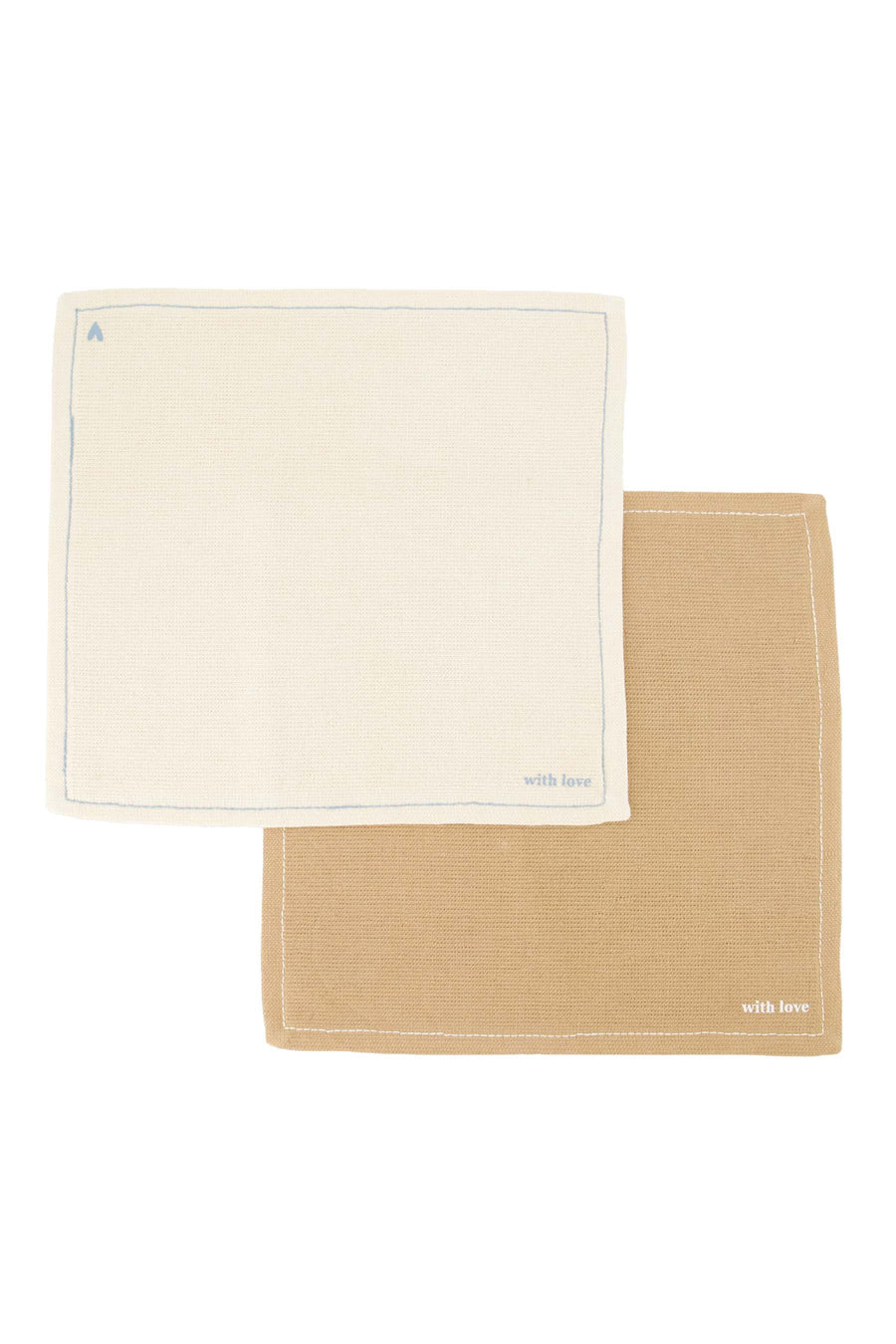 set van 4 vaatdoekjes with love | sand / brown