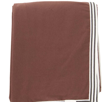 Double-sided "Happy Home" tablecloth | sand / dark brown