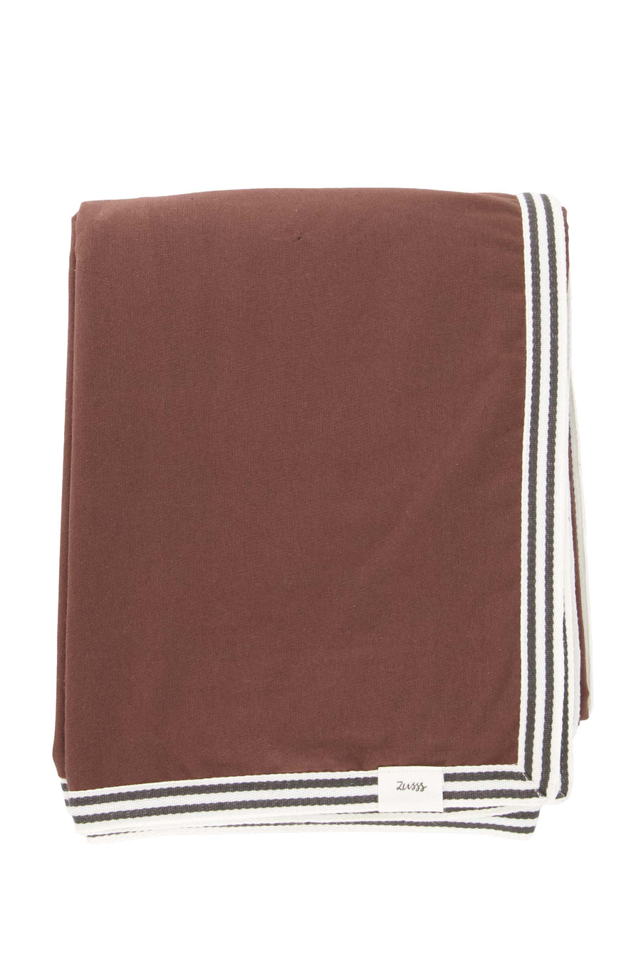 tafelkleed dubbelzijdig happy home | sand / dark brown