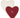Set van 2 Placemats Dubbelzijdig Hartvorm | white / red