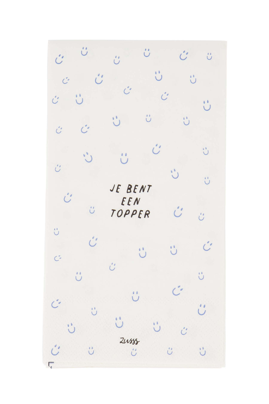 servetten rechthoek topper wit/blauw | wit / blauw