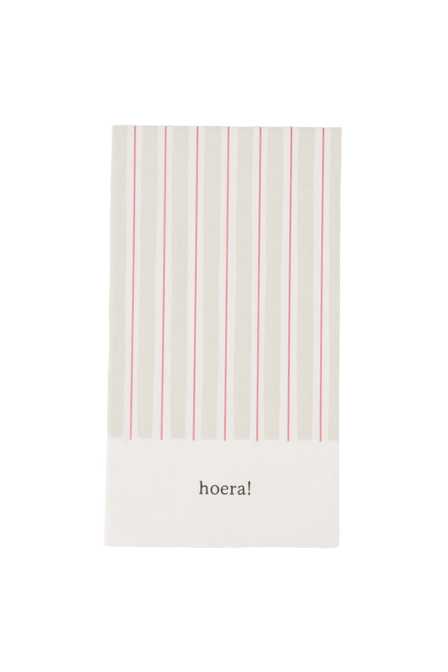 servetten rechthoek streep hoera | zand / rood
