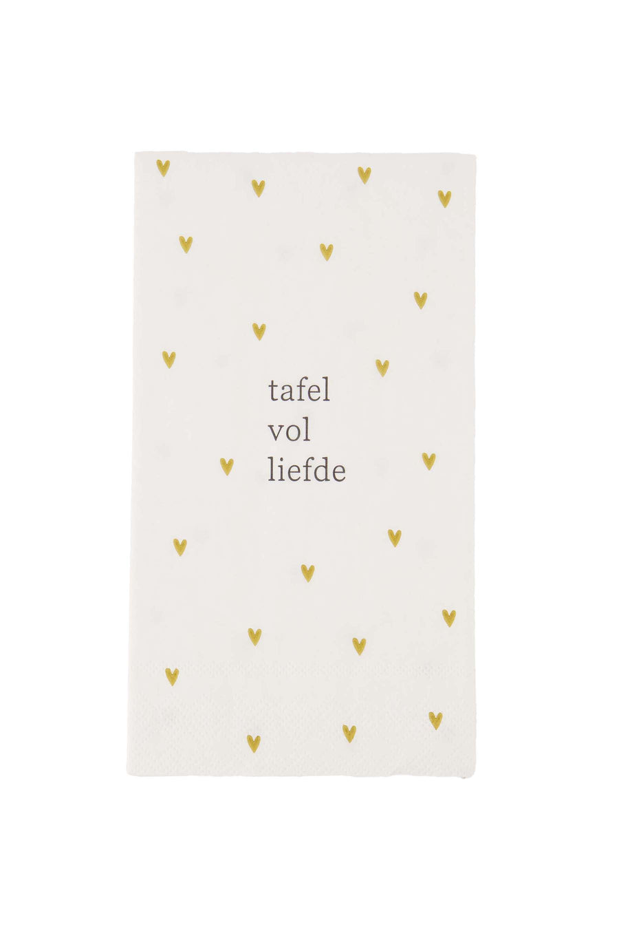 napkins rectangle hearts table full of love | white / ochre