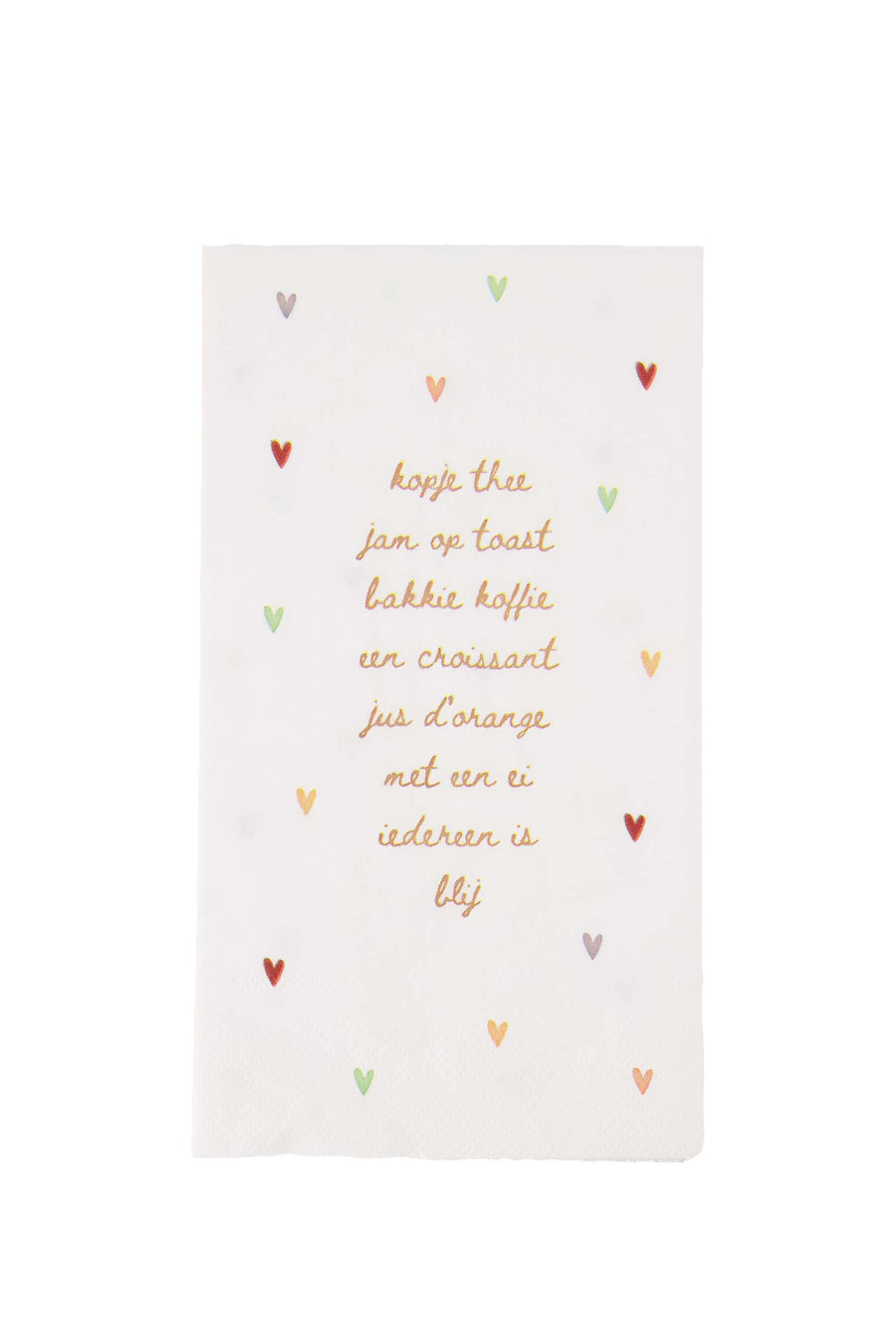 rectangular napkins everyone is happy hearts | off white / multicolor