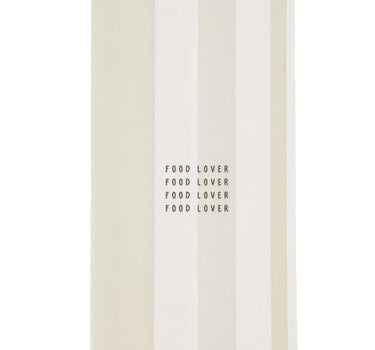 Servietten, rechteckig, gestreift, „Food Lover“ | Weiß/Sand von Zusss, rechteckige Papierservietten mit weiß-sandfarbenen Streifen.