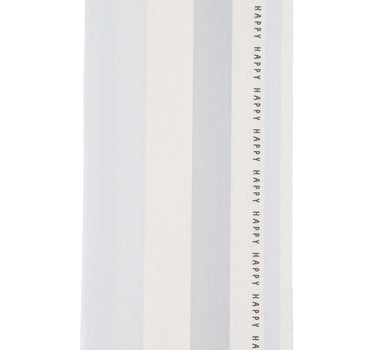 servetten rechthoek streep happy | white / blue