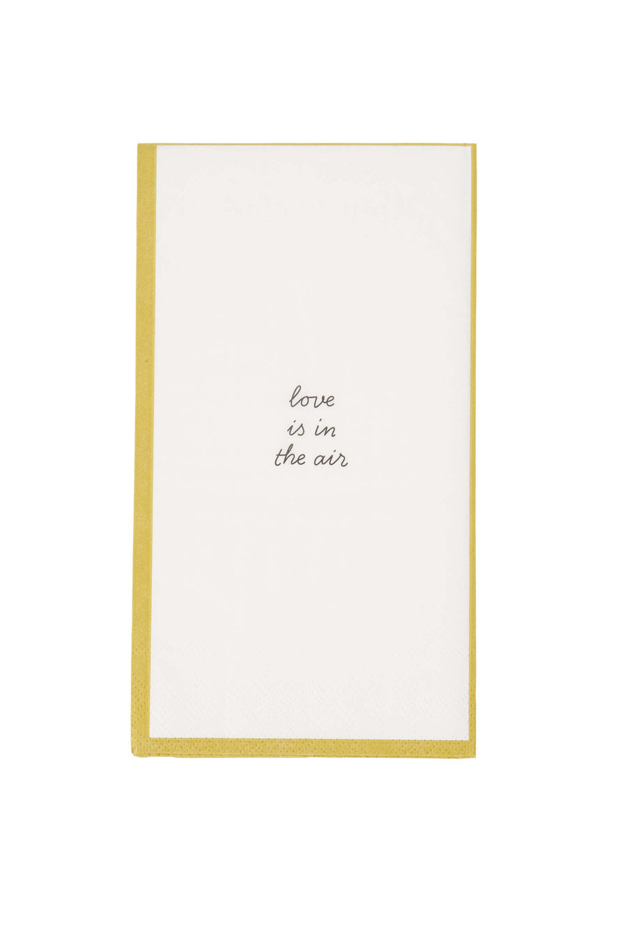 servetten rechthoek love is in the air | white / gold