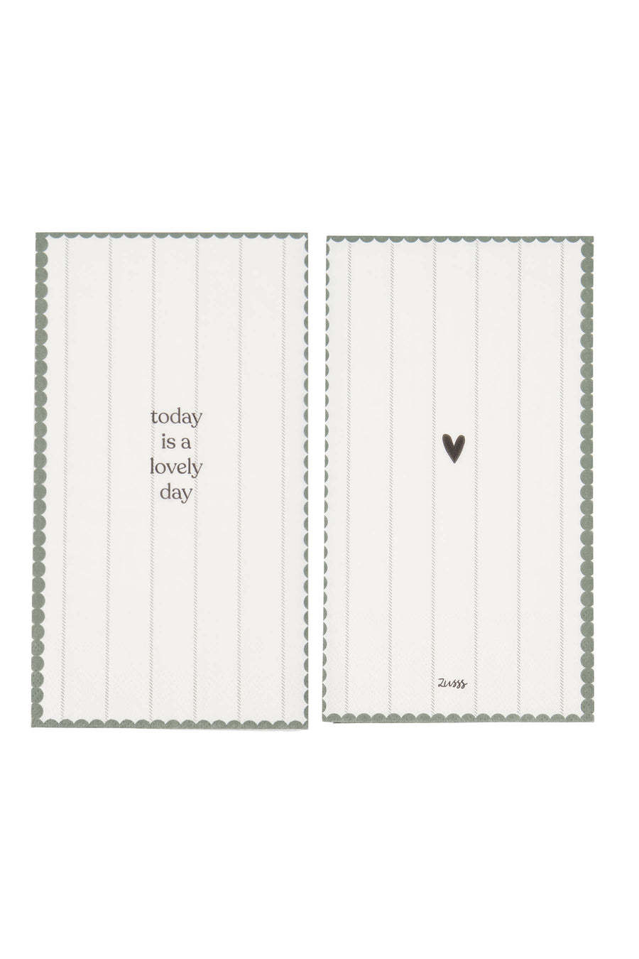 servetten rechthoek today is a lovely day | white / green