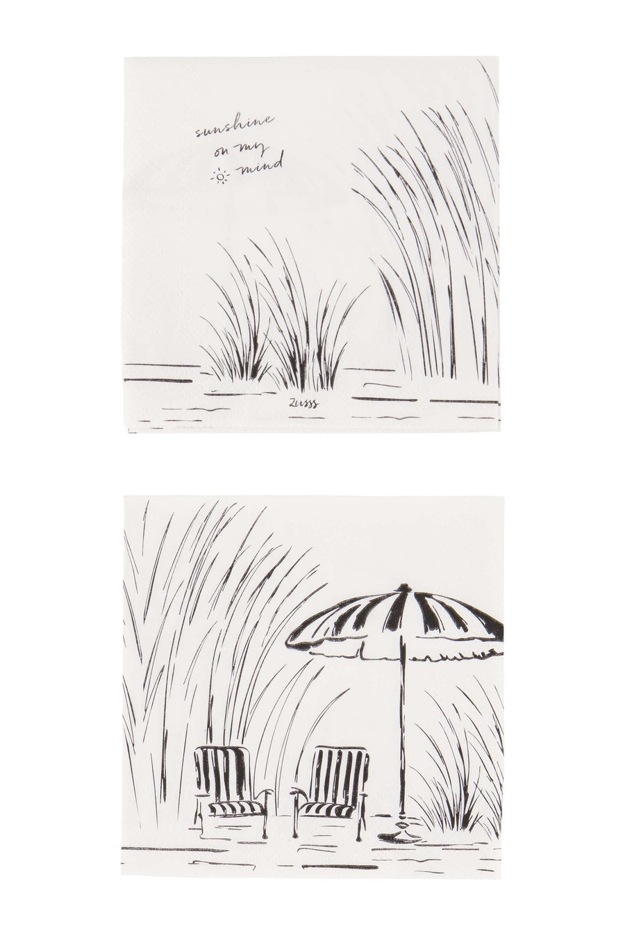 servetten vierkant sunshine | white / black