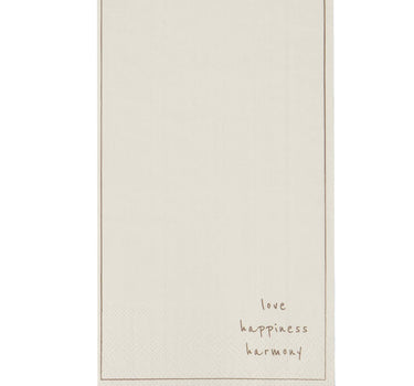 Rectangular "Happiness" Napkins | Sand / Dark Brown