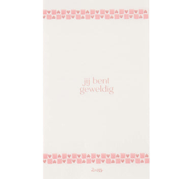 rechteckige Servietten „Du bist großartig/Love“ | weiß / rosa