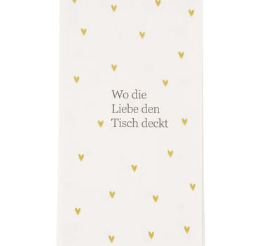 servetten rechthoek wo die liebe | white / gold