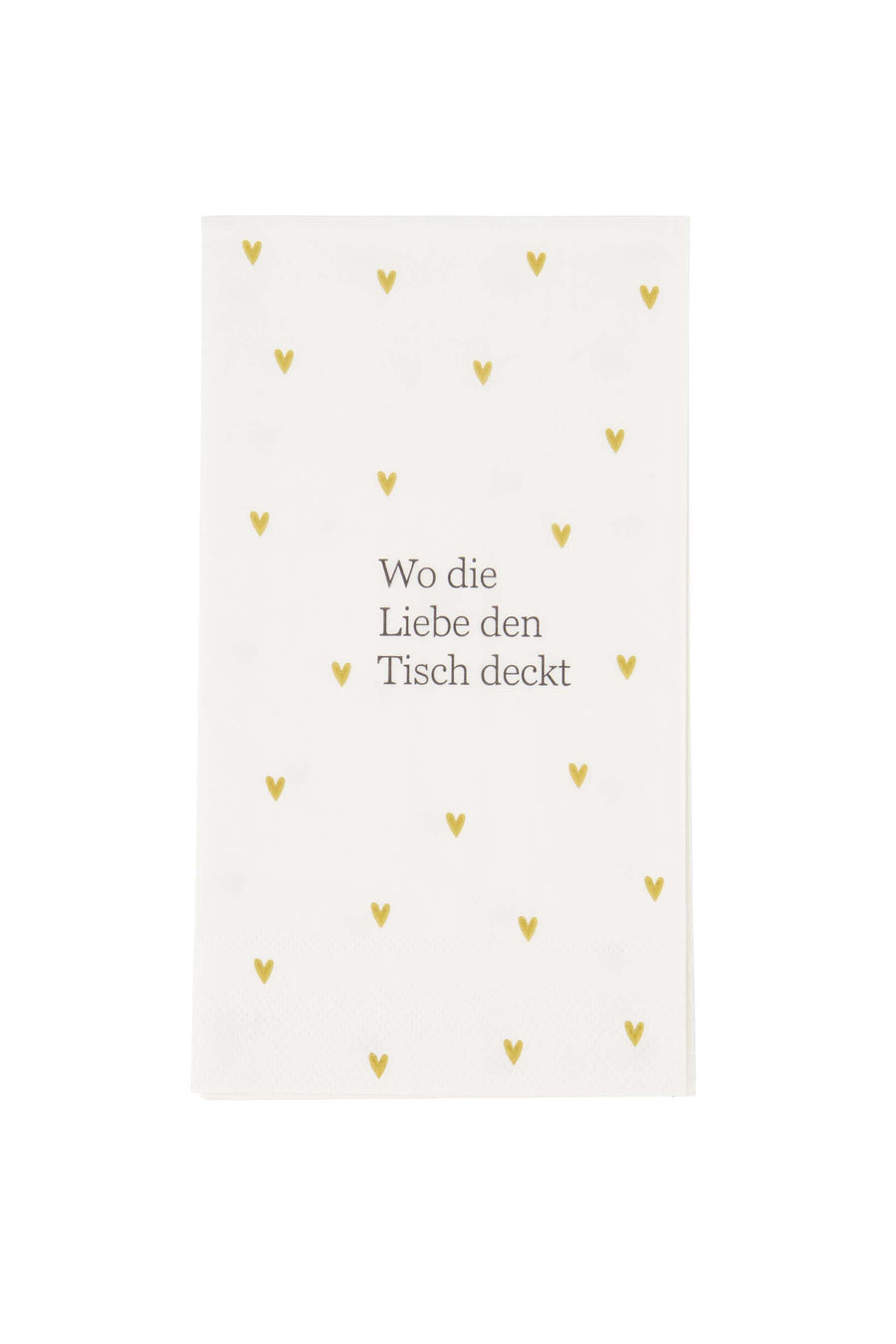 servetten rechthoek wo die liebe | white / gold