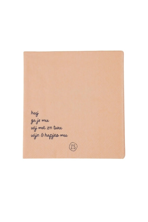 servetten 12,5x12,5cm | zalm / blauw