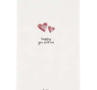 servetten rechthoek happy you and me wit/zwart/rood | white / black / red