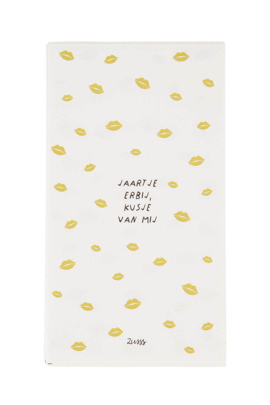 servetten rechthoek jaartje erbij wit/goud | wit / goud