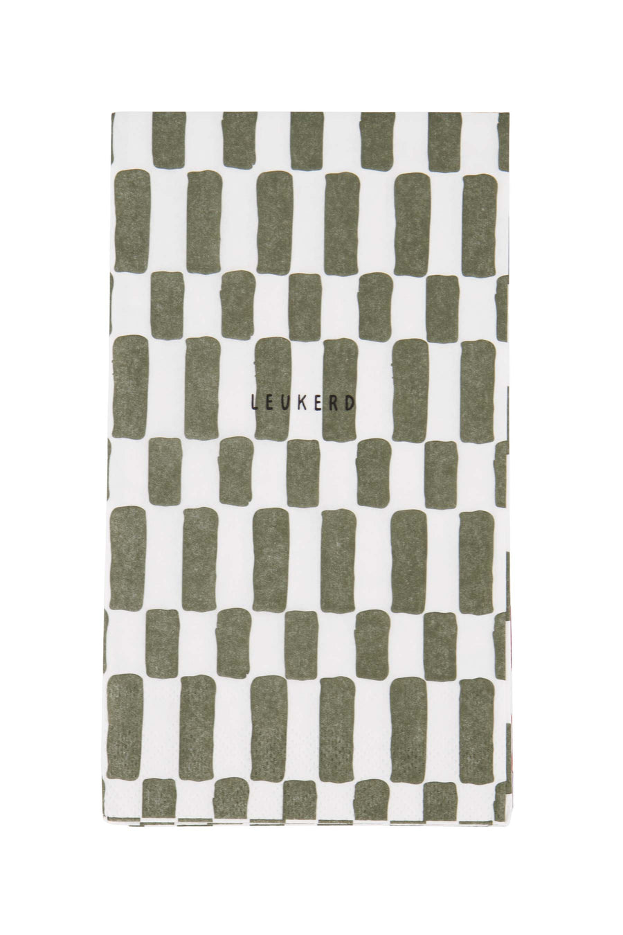 servetten rechthoek leukerd wit/donkergroen | wit / donkergroen
